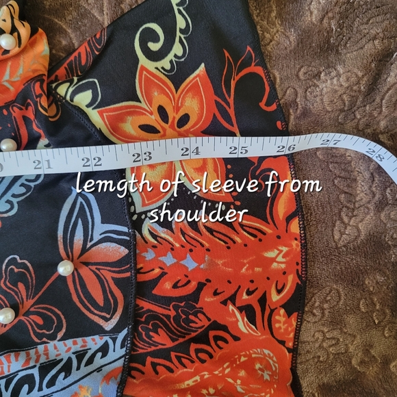 'Shein' Plus Size Floral Print Beaded Pearl Bell Sleeve Maxi Dress, Women's Plus - Picture 15 of 16